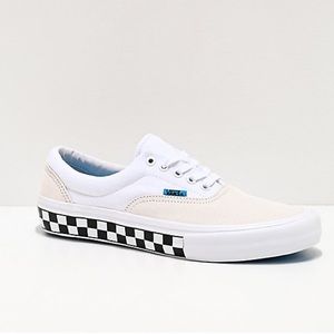 VANS ERA PRO Neon Checkerboard White Blue Suede Canvas 6Y with Extra Laces